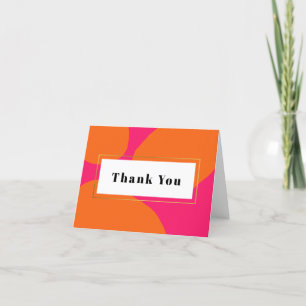 Modern Hot Pink and Orange Thank You