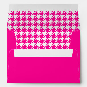Modern Hot Pink Barbiecore Pink Houndstooth Party Envelope