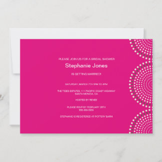 Modern Hot Pink Circles Bridal Shower Invitation