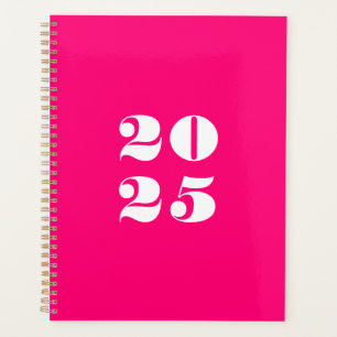 Modern hot pink custom year stylish typography planner