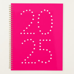 Modern hot pink custom year typography planner