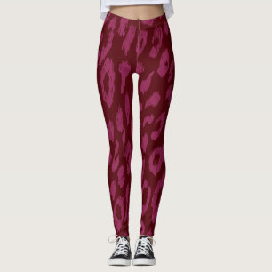 Modern hot pink dark red leggings
