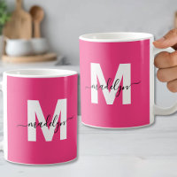 Modern Hot Pink Monogram