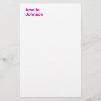 Modern Hot Pink Name Minimalist Professional