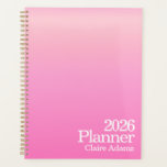 Modern Hot Pink Ombre Planner<br><div class="desc">Style: Modern,  Dreamy,  Vibrant 
Format Series: Vertical Ombre
Design Series: The Aura Series 
Color: Hot Pink 
Product Type: 8.5in x 11in Planner 
Customizations: Year,  Planner/Label,  Name</div>