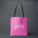 Modern Hot Pink  Personalized Monogram and Name  Tote Bag<br><div class="desc">Introducing our Modern Hot Pink Personalized Monogram and Name Tote Bag, a vibrant and stylish accessory designed for everyday use. This eye-catching tote features a bold hot pink colour, personalized with your monogram and name for a unique touch. Crafted from high-quality, durable materials, it offers ample space for your essentials,...</div>