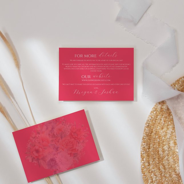 Modern Hot Pink Wedding Details Enclosure Card (Creator Uploaded)