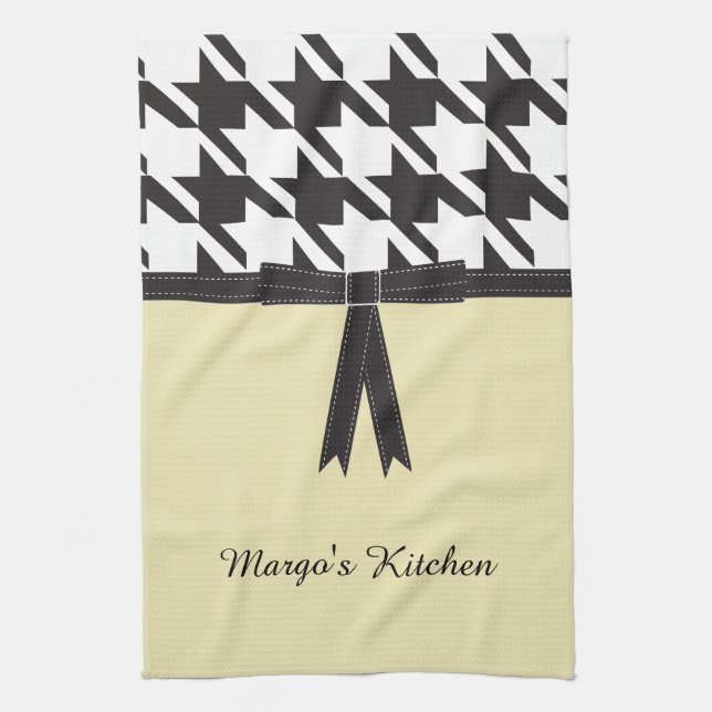Modern Houndstooth Kitchen Towel (Vertical)