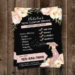 Modern House Cleaning Maid Service Elegant Floral Flyer<br><div class="desc">Modern House Cleaning Maid Service Elegant Floral Flyers.</div>