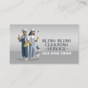 Modern House Cleaning Maid Service Housekeeping Bu Business Card
