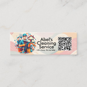 Modern House Cleaning Maid Service Housekeeping Mini Business Card