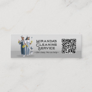 Modern House Cleaning Maid Service Housekeeping Mini Business Card