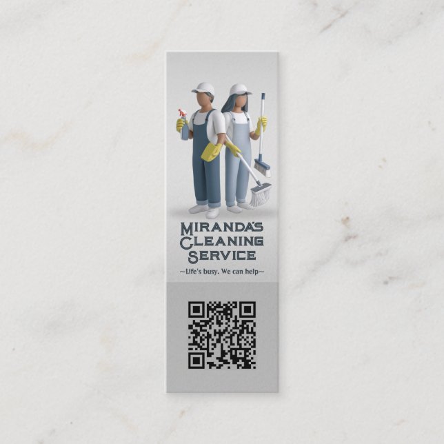 Modern House Cleaning Maid Service Housekeeping Mini Business Card (Front)