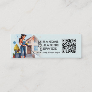 Modern House Cleaning Maid Service Housekeeping Mini Business Card