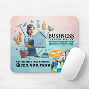 Modern House Cleaning Maid Service Housekeeping Mouse Pad