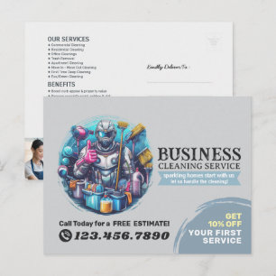 Modern House Cleaning Maid Service Housekeeping Postcard