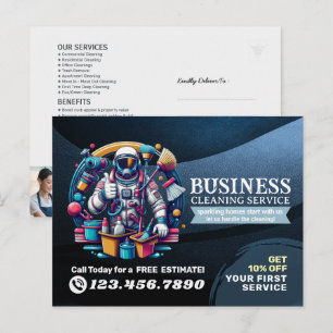 Modern House Cleaning Maid Service Housekeeping Postcard