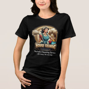 Modern House Cleaning Maid Service Housekeeping Tri-Blend Shirt