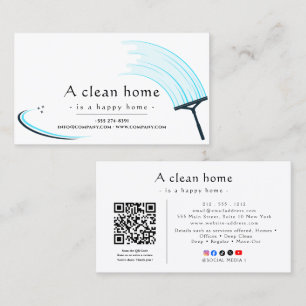 Modern House Cleaning Service Business Card