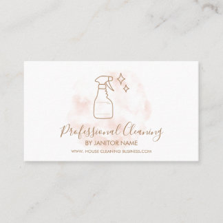 Modern House Cleaning Service & Maid Business Card