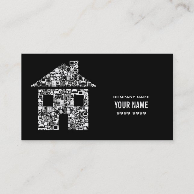 Modern House Home Services Template Business Card (Front)
