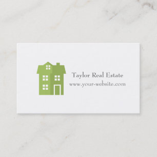 Modern House Icon Real Estate Business Cards