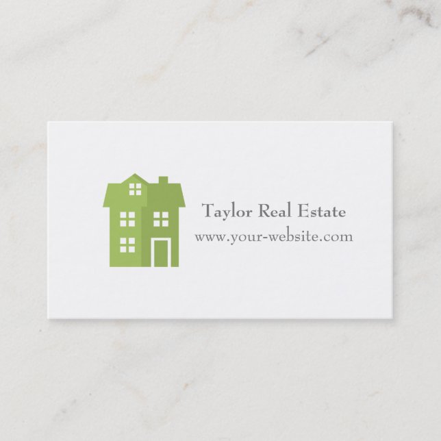 Modern House Icon Real Estate Business Cards (Front)