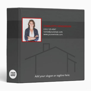 Modern House Real Estate Custom Logo Photo Binder