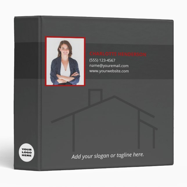 Modern House Real Estate Custom Logo Photo Binder (Front/Spine)