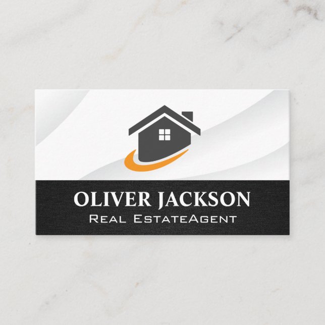 Modern House Real Estate Logo Business Card (Front)