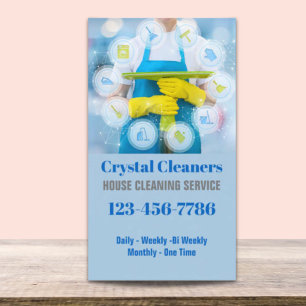 Modern Housekeeping Housekeeper  Maid Service Business Card