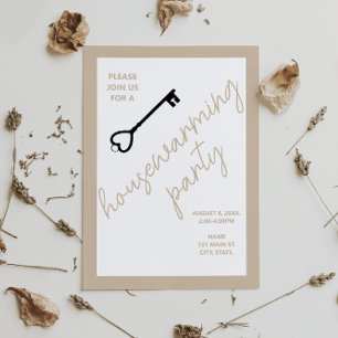 Modern Housewarming Party Invite   Beige