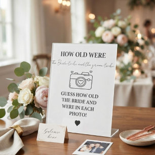 Modern How Old were they bridal Shower Game sign