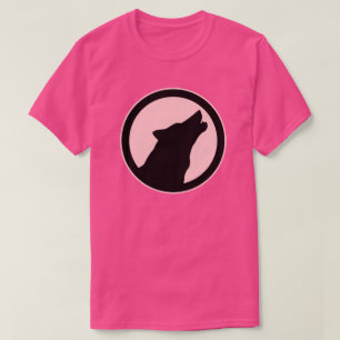 MODERN HOWLONG WOLF SILHOUETTE AND PINK CIRCLE T-Shirt