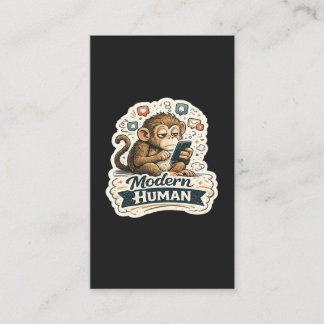Modern Human Funny Monkey Smartphone Social Media Business Card