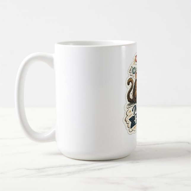 Modern Human Funny Monkey Smartphone Social Media  Coffee Mug (Left)