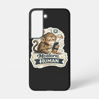 Modern Human Funny Monkey Smartphone Social Media Samsung Galaxy Case