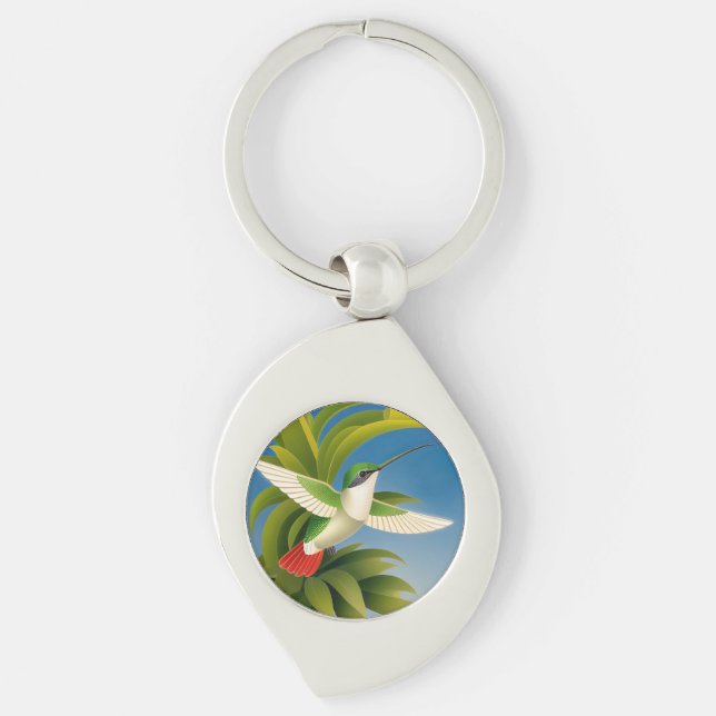 Modern Hummingbird Keychain (Front)