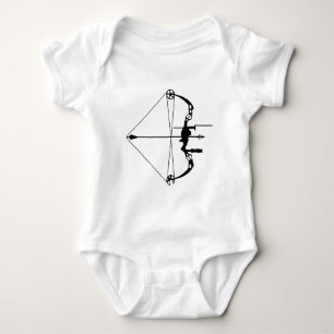 Modern Hunting Bow and Arrow Baby Bodysuit