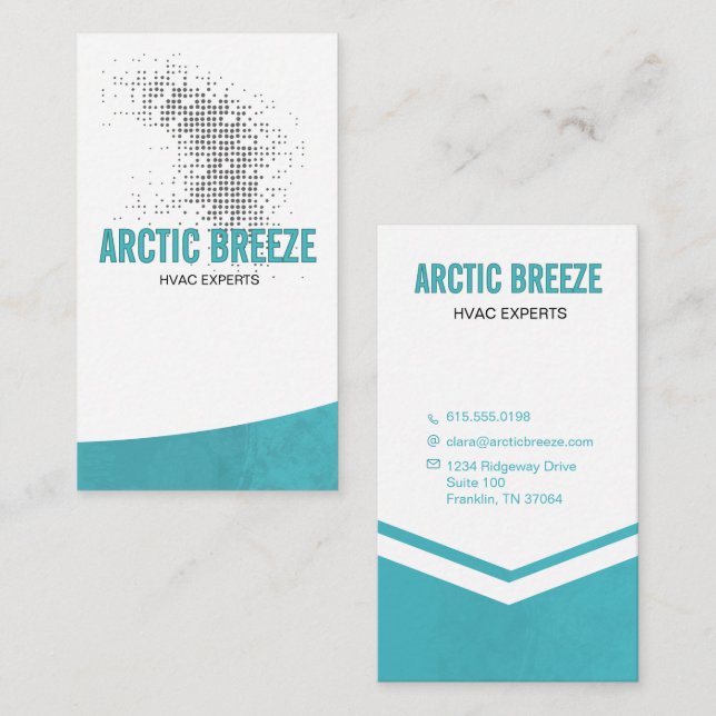 Modern HVAC Climate Control Business Card (Front/Back)