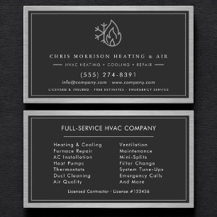 Modern HVAC Technician QR Code Business Card