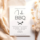 Modern I Do BBQ Engagement Party Invitation<br><div class="desc">I Do BBQ: a modern & simple black and white invitation for a barbecue themed Engagement Party or Couple's Shower.</div>