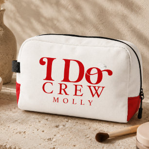 Modern I Do Crew Bold Red Bridesmaid Dopp Kit