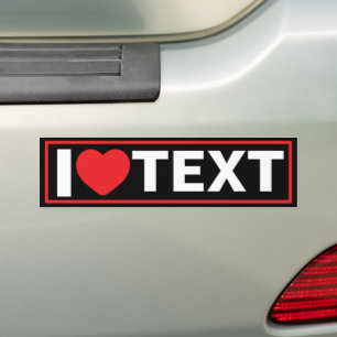Modern I Heart Custom Bumper Sticker