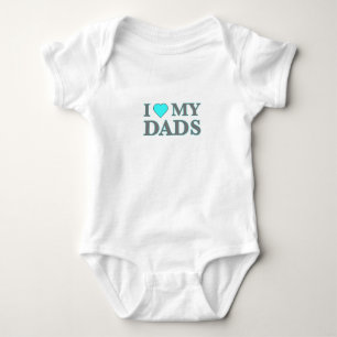 Modern I Heart My Dads Baby Bodysuit