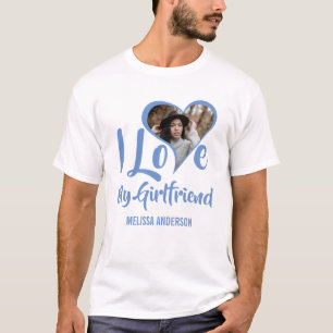 Modern I Love My Girlfriend   Heart Photo T-Shirt