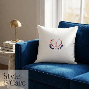 Modern I Love New York Art Throw Pillow Design