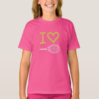 Modern I Love Tennis  Pink Girls'