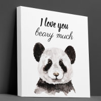 Modern I Love You Beary Much Black And White Panda
