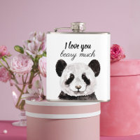 Modern I Love You Beary Much Black And White Panda
